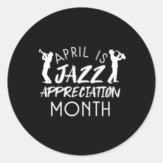 April Nationale Jazz Waardering Maand Vieren M Ronde Sticker