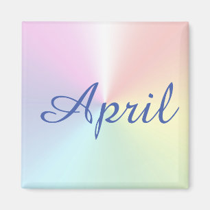 April Rainbow Amazone Blue Square Magnet van Janz Magneet