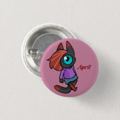 April Ronde Button 3,2 Cm (Voorkant /achterkant)