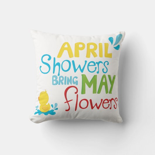 April Shower Breng May Flowers Kussen (Voorkant)