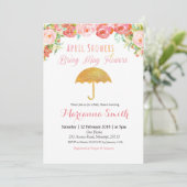 April Shower brengt May Flowers nodiging. Kaart (Staand voorkant)