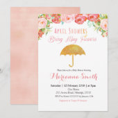 April Shower brengt May Flowers nodiging. Kaart (Voorkant / Achterkant)