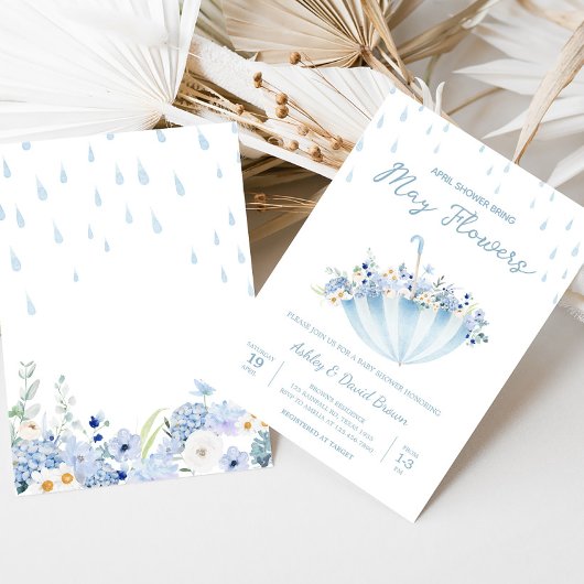 April Shower Bring May Flowers Baby shower Kaart