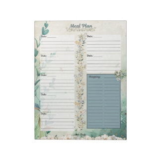 April Showers 7-daagse maaltijdplanner Notitieblok