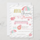 April Showers Baby shower Uitnodiging (Voorkant)