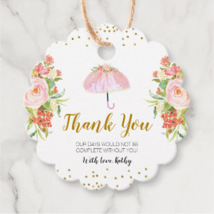 April Showers brengen mogelijk Baby shower voor T Bedankjes Labels