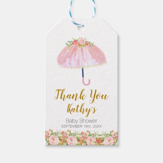 April Showers halen May Flowers Dank je label Cadeaulabel (Voorkant)