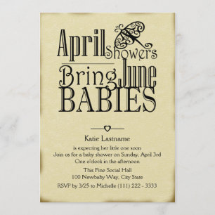 April Showers June Baby Kaart