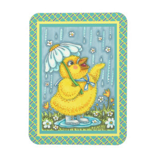 APRIL SHOWERS KUNNEN STROMEN, SPRING CHICK MAGNET MAGNEET