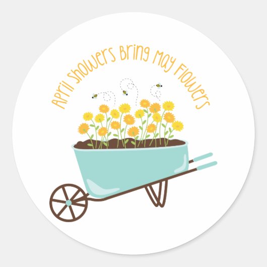 April Showers Ronde Sticker (Voorkant)