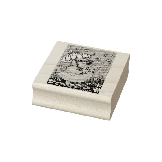 APRIL SHOWERS, SPRING CHICK RUBBER STEMP 	RUBBERSTEMPEL (Stempel)