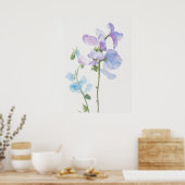 April Sweet Pea Birth Flower Poster (Keuken)