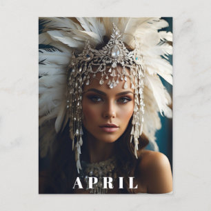 *~ APRIL VERJAARDAG DIAMANT Boho Vrouwen AP53 Briefkaart