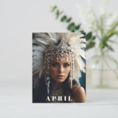 *~ APRIL VERJAARDAG DIAMANT Boho Vrouwen AP53 Briefkaart (Staand voorkant)