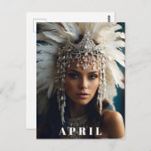 *~ APRIL VERJAARDAG DIAMANT Boho Vrouwen AP53 Briefkaart (Voorkant / Achterkant)