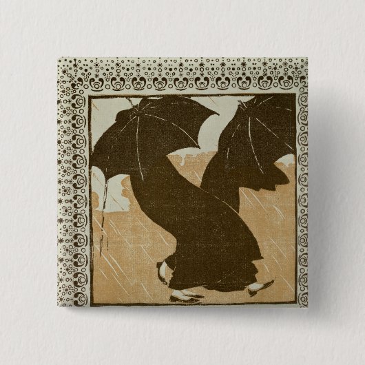 April Vierkante Button 5,1 Cm (Voorkant)