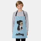 Apron - Black and White Speelgoed Dog Schort (Gedragen)