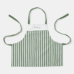 Apron Children - Personalised Forest Green Stripe. Schort