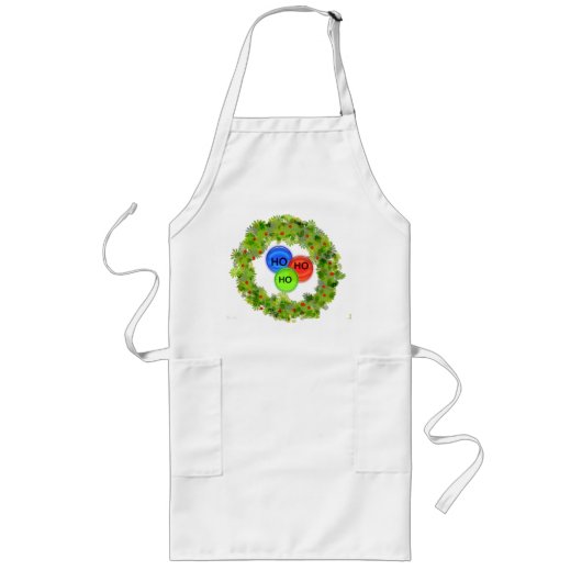 Apron - Holiday Wreath Ho Ho Ho Lang Schort (Voorkant)