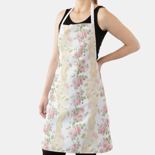 Apron in Paulette Toile Stripe in buttercup Schort (Insitu)