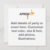 APRON ! INVITATIONS À LA FÊTE OU À L'ÉVÉNEMENT (Dos)
