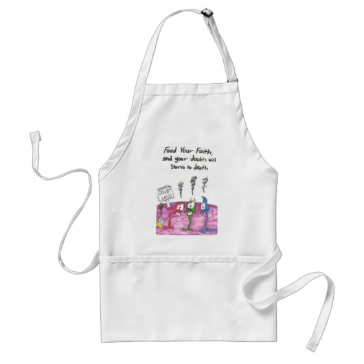Apron met geanimeerde grappige kerkgezegden standaard schort (Voorkant)