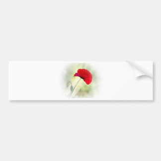 Apron met rode papaver "Wees blij!" Bumpersticker