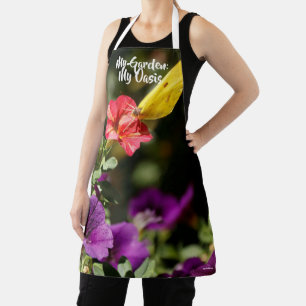 Apron met tuinbloemen en vlinder schort