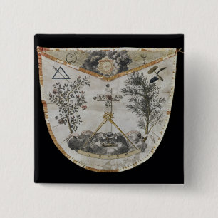 Apron of a Master of the Order of the Roos-Croix Vierkante Button 5,1 Cm