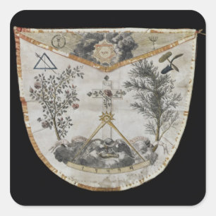 Apron of a Master of the Order of the Roos-Croix Vierkante Sticker