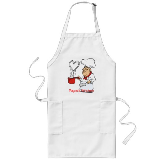 Apron-Papa's keuken Lang Schort (Voorkant)