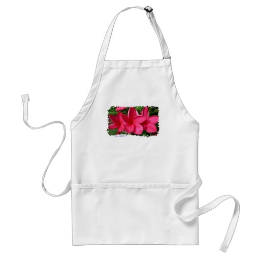 apron - roze plumerias standaard schort (Voorkant)