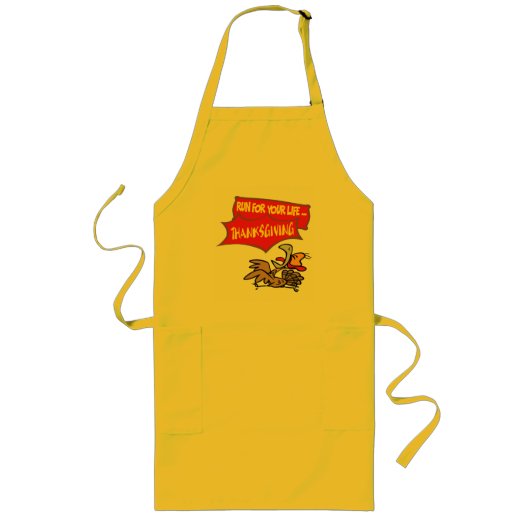 Apron - Thanksgiving Turkije Lang Schort (Voorkant)