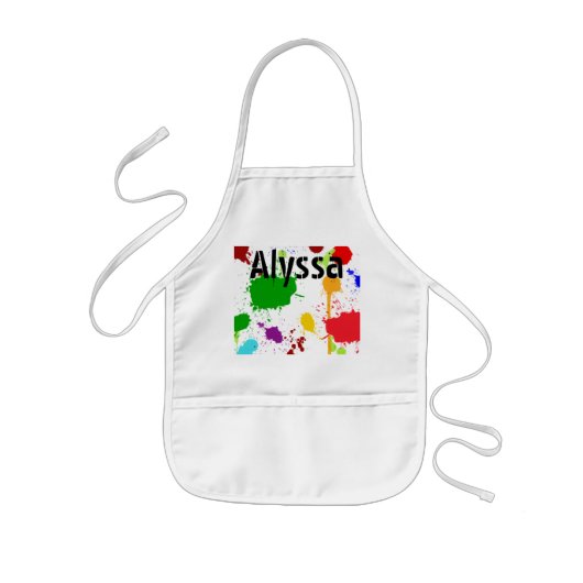 Apron van gepersonaliseerd Kind verven Kinder Schort (Voorkant)