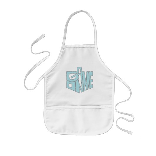 Aprons Children's Game on Blue/Silver Kinder Schort (Voorkant)