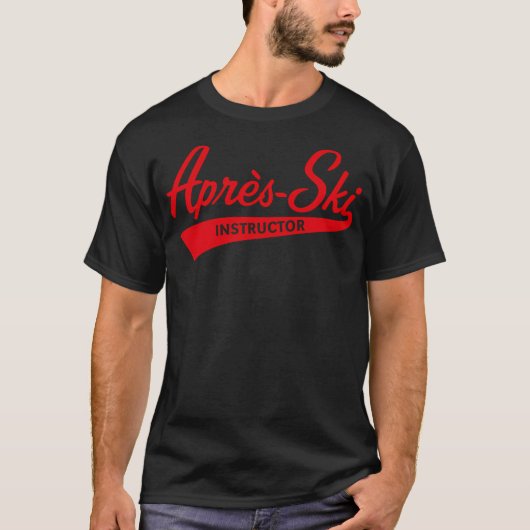 Aprs-ski instructeur (belettering Apres ski rood) T-shirt (Voorkant)
