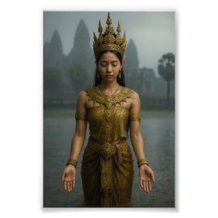 Apsara in de regen foto afdruk