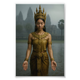 Apsara in de regen foto afdruk