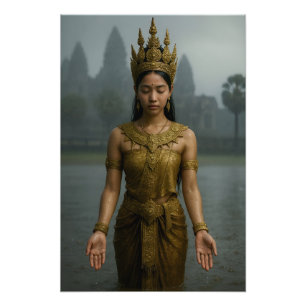 Apsara in de regen foto afdruk