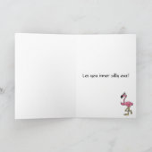 AQ - Flamant rose amusant Carte d'anniversaire (Intérieur)