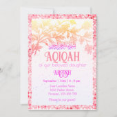 Aqeeqah rose- Aqiqah- Invitation de fille musulman (Devant)