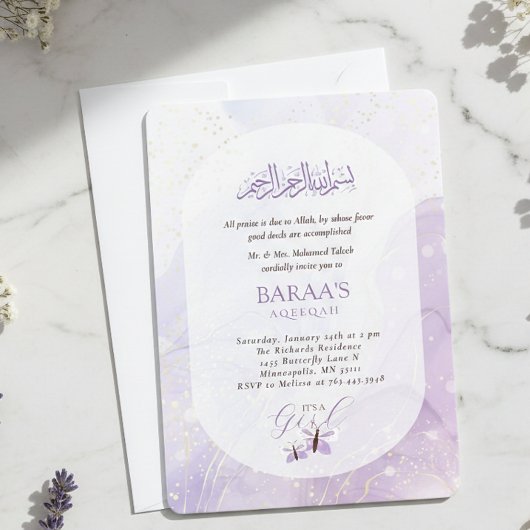 Aqiqah Invitation Baby Naming Ceremony It’s a Girl