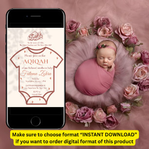 Aqiqah Roze Babydrogerie Meisje Moslim Islamitisch Kaart