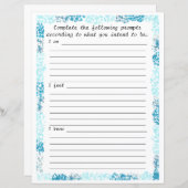 Aqua Abstract Lijst, ik voel me ik ken briefpapier (Voorkant / Achterkant)