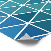 Aqua Abstracte driehoeken Poster (Hoek)