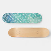 Aqua Abstracte driehoeken Skateboard (Horizontaal)