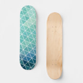 Aqua Abstracte driehoeken Skateboard (Voorkant)