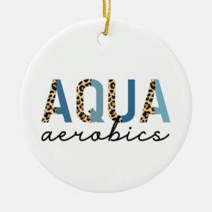 Aqua Aerobics Cheetah Print Typografie Keramisch Ornament