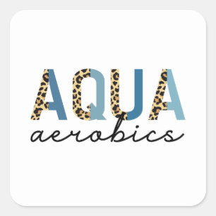Aqua Aerobics Cheetah print Water aerobics giften Vierkante Sticker