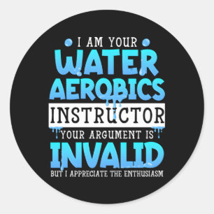 Aqua Aerobics Water Aerobics Instructeur Ronde Sticker